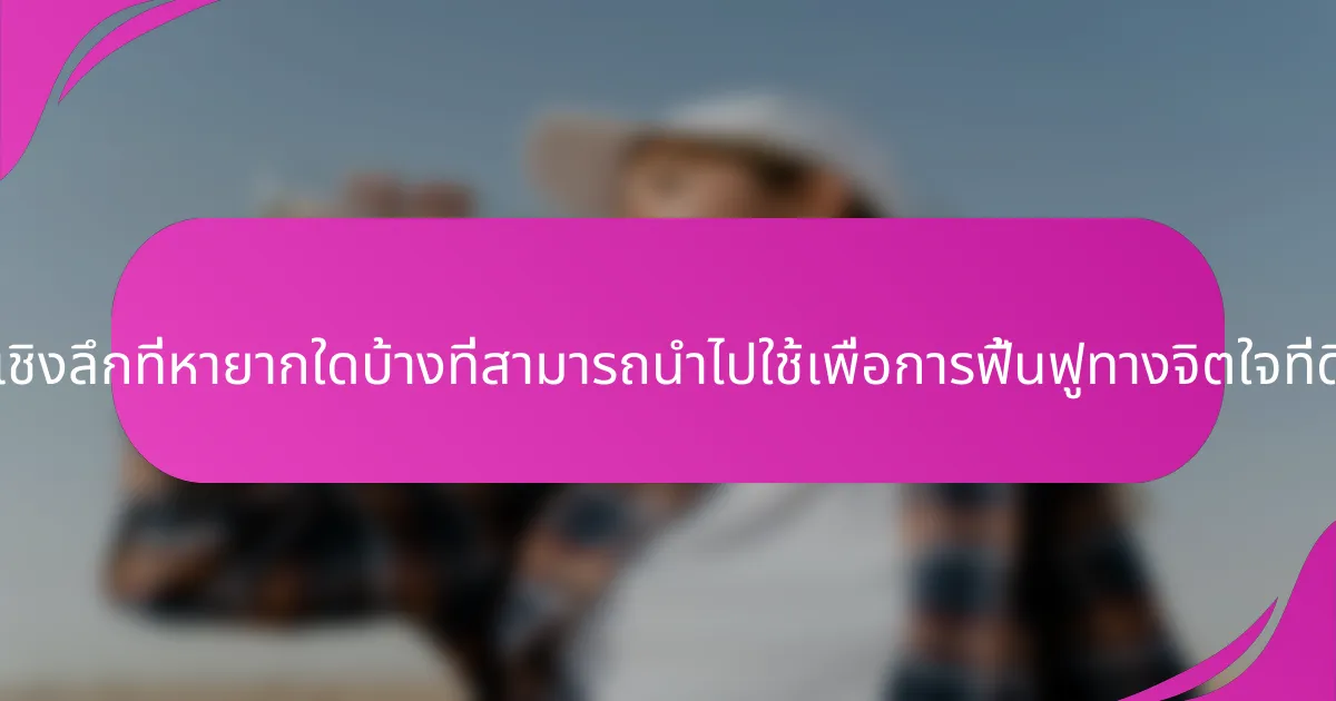 ข้อมูลเชิงลึกที่หายากใดบ้างที่สามารถนำไปใช้เพื่อการฟื้นฟูทางจิตใจที่ดีที่สุด?